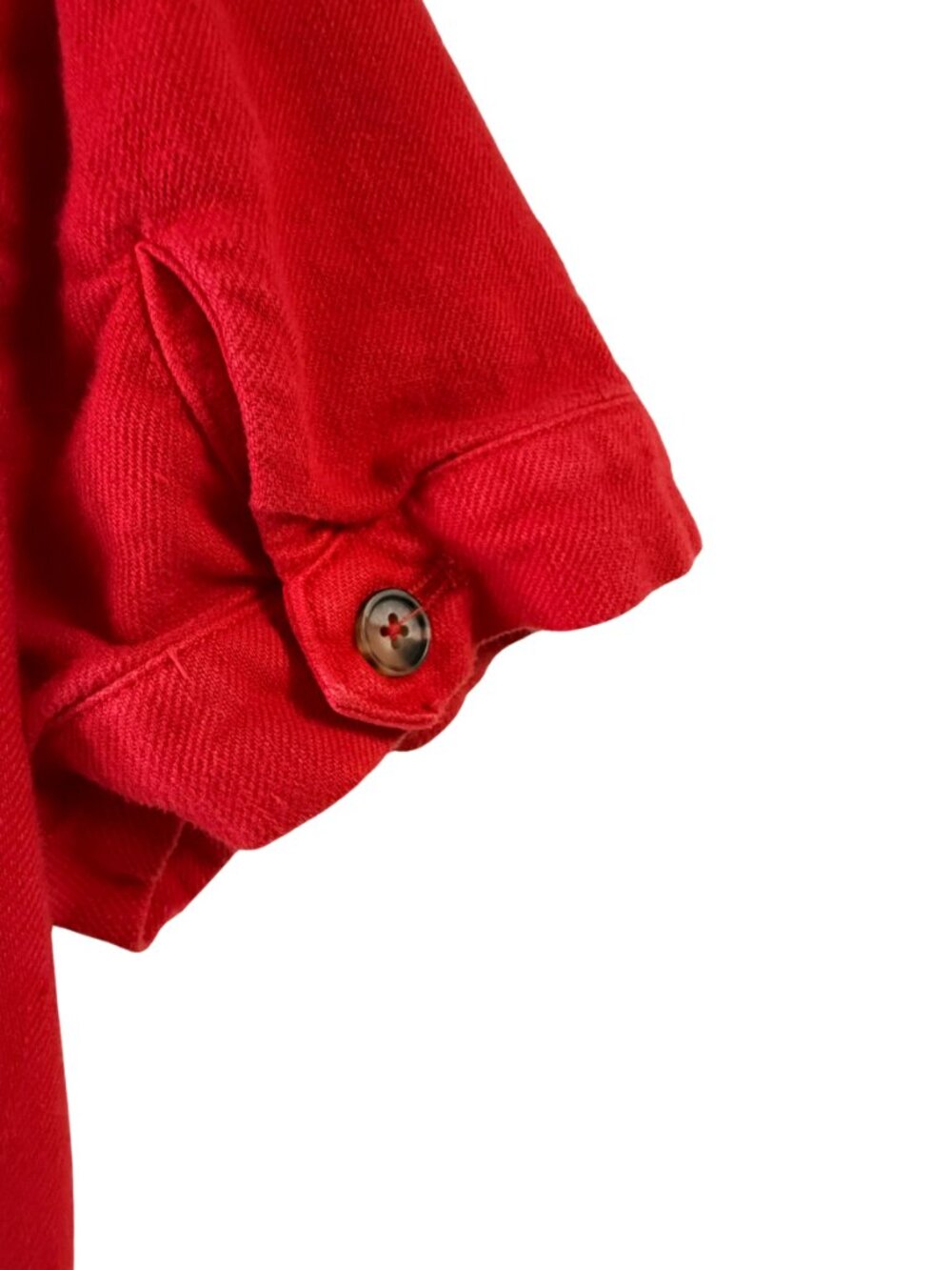 Red Button-Front Short Sleeve Dress - Picture 7 of 7